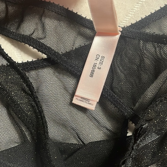 Agent Provocateur Black gold metallic Sheer Panties cutout medium 3 NWOT - Picture 5 of 7